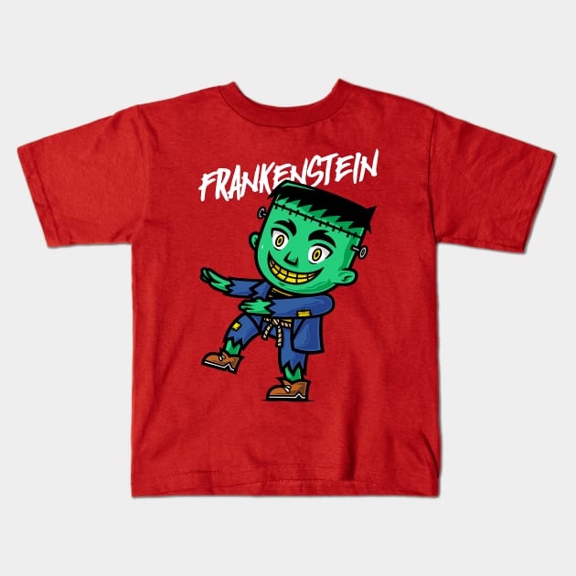 Frankenstein Kids T-Shirt by krisren28